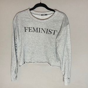 Boxy cropped Feminist sweatshirt